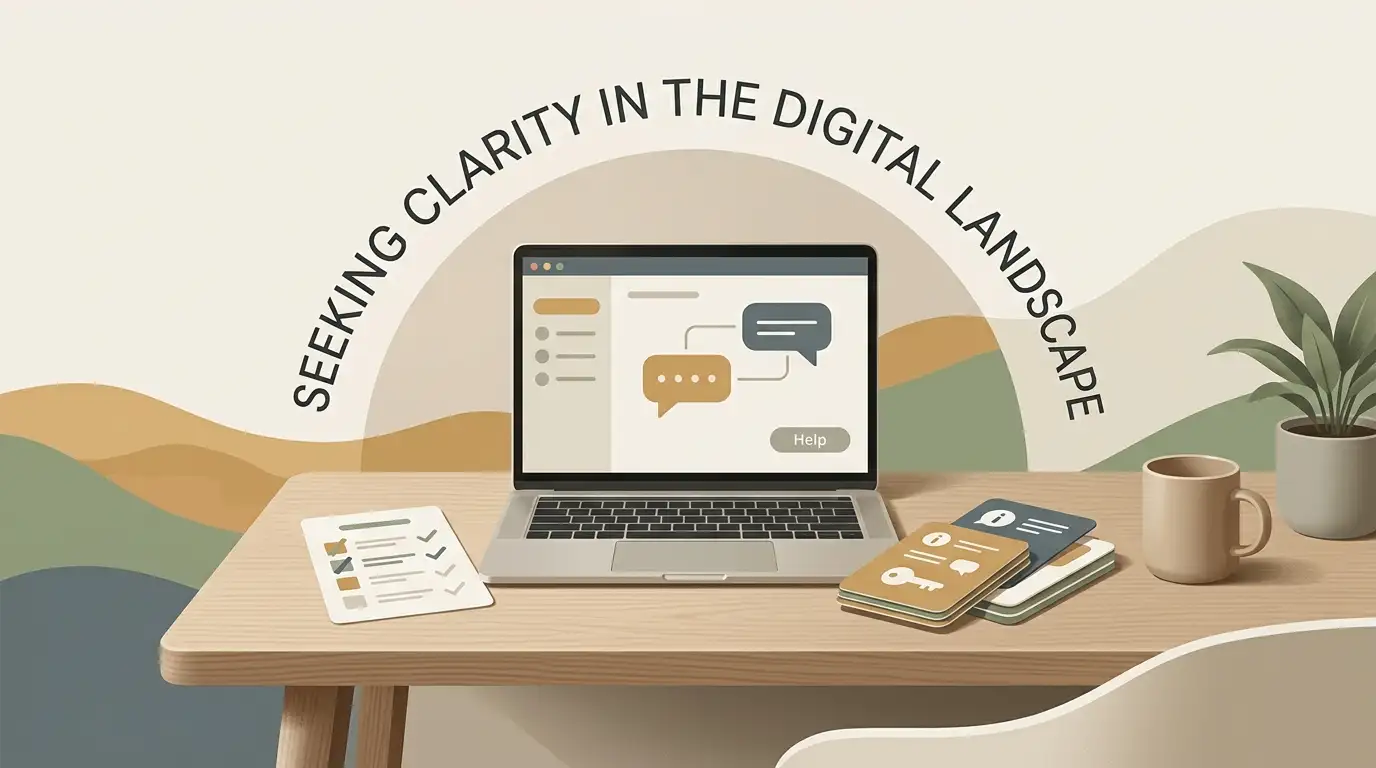 Editorial illustration of online account support and a practical checklist