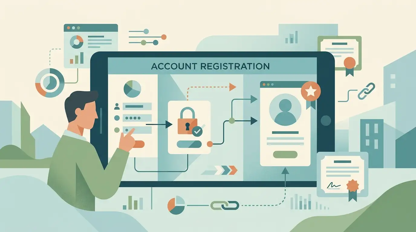 Editorial illustration for LevelUp Casino registration and account setup