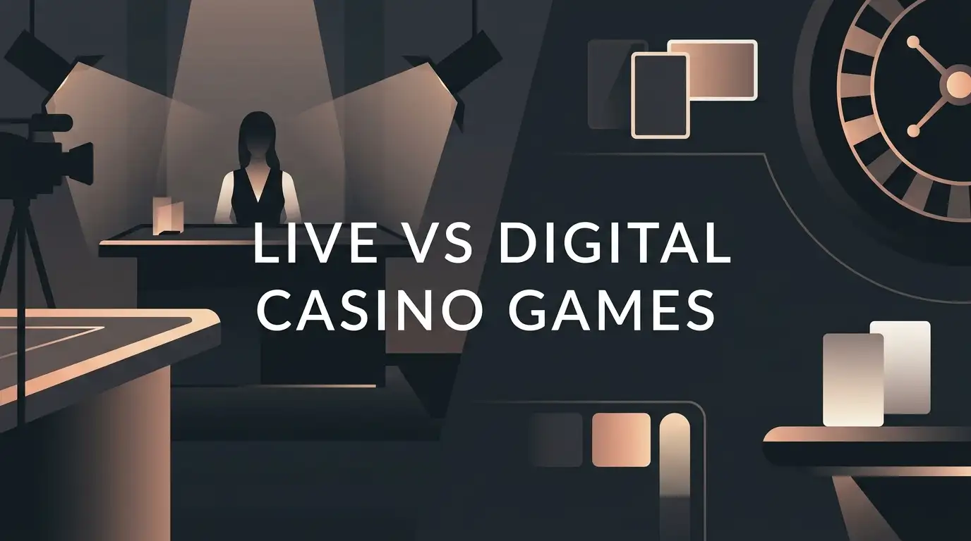 Editorial illustration of live dealer and digital table game categories